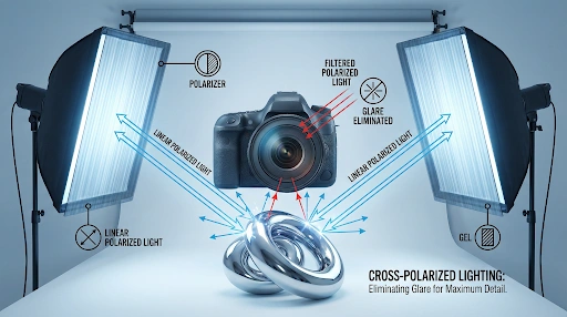 cross‑polarized lighting