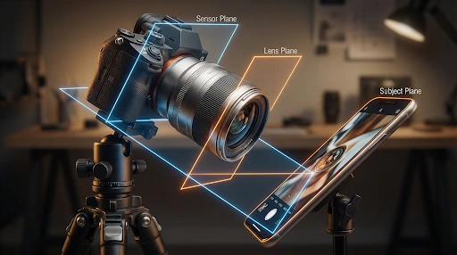 using tilt (scheimpflug) for depth